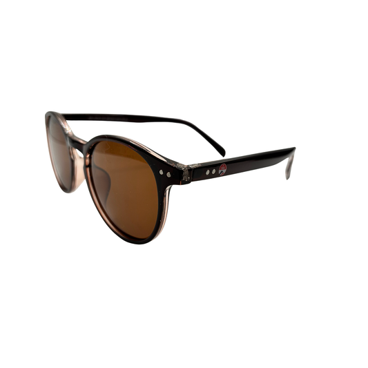 I SKI Vintage Keyhole Classic Round Polarized Sunglasses – Tea / Tea