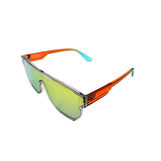 I SKI Sport Shield Flat-Top Polarized Transparent Gray-Orange/Yellow