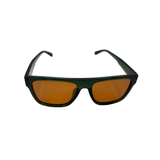 I SKI Summit Flat-Top Polarized Sunglasses – Translucent Green / Tea