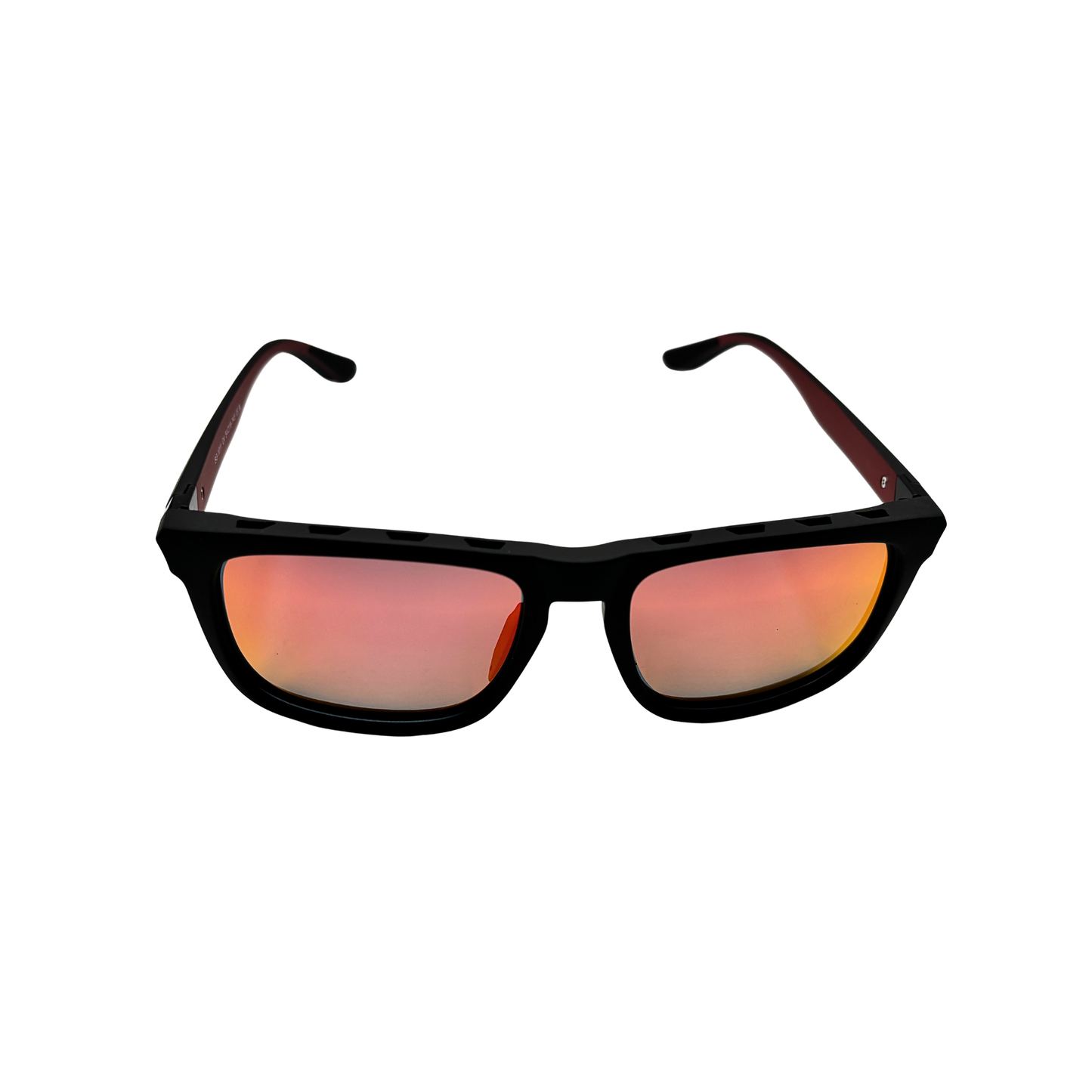 I SKI Sport Square Polarized Sunglasses – Rubberized Matte Black / Red (Large Frame)