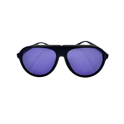 I SKI Retro Aviator Polarized Sunglasses – Matte Deep Blue / Ocean Blue with Gray Accents