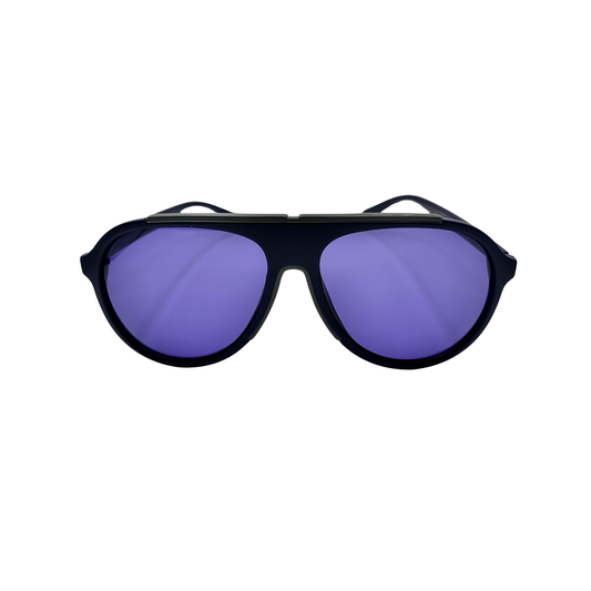 I SKI Retro Aviator Polarized Sunglasses – Matte Deep Blue / Ocean Blue with Gray Accents