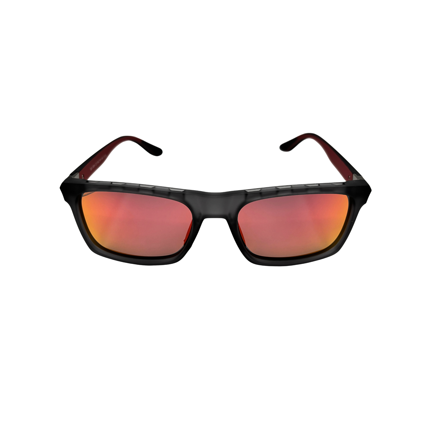 I SKI Sport Square Polarized Sunglasses – Matte Transparent Gray / Red