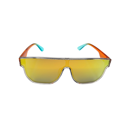 I SKI Sport Shield Flat-Top Polarized Transparent Gray-Orange/Yellow