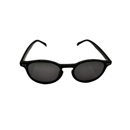 I SKI Vintage Keyhole Classic Round Polarized Sunglasses – Black / Smoke