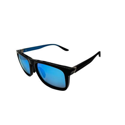 I SKI Sport Square Polarized Sunglasses – Black / Ice Blue (Large Frame)