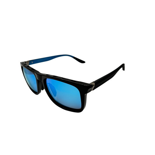I SKI Sport Square Polarized Sunglasses – Black / Ice Blue (Large Frame)