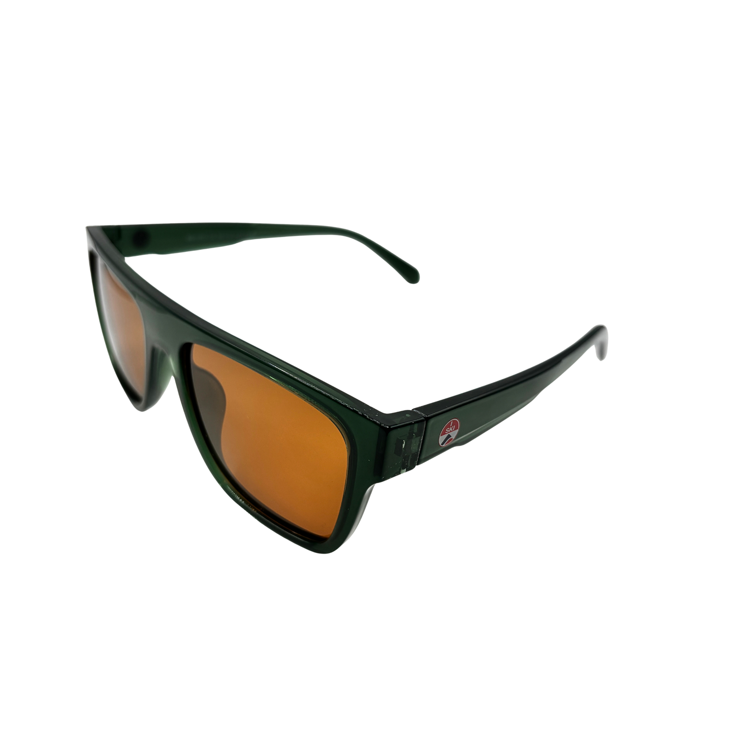 I SKI Summit Flat-Top Polarized Sunglasses – Translucent Green / Tea