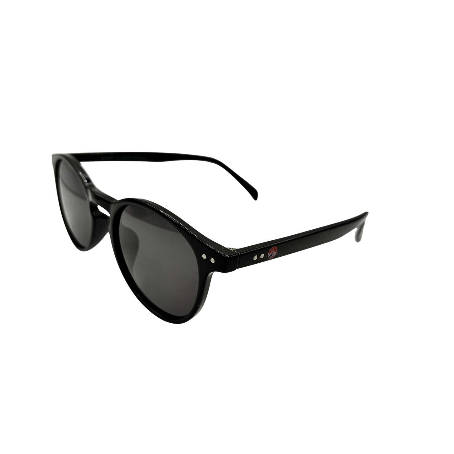I SKI Vintage Keyhole Classic Round Polarized Sunglasses – Black / Smoke