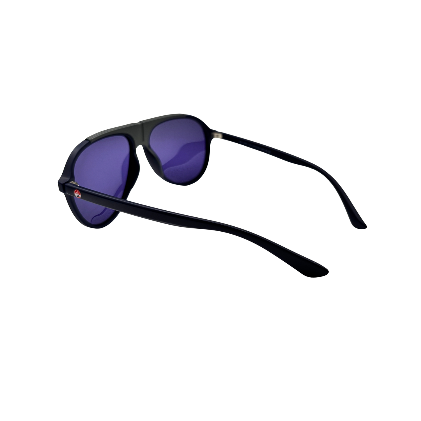 I SKI Retro Aviator Polarized Sunglasses – Matte Deep Blue / Ocean Blue with Gray Accents