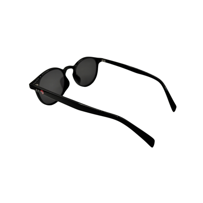 I SKI Vintage Keyhole Classic Round Polarized Sunglasses – Black / Smoke