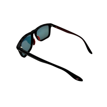 I SKI Sport Square Polarized Sunglasses – Rubberized Matte Black / Red (Large Frame)