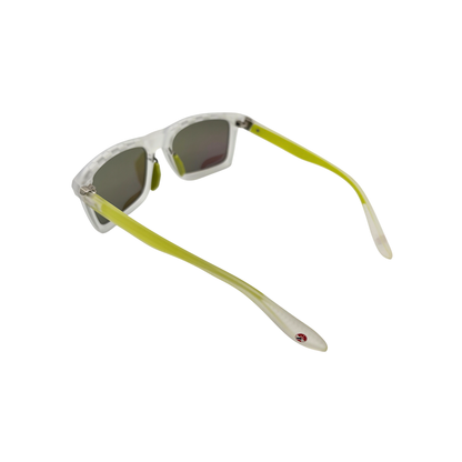 I SKI Sport Square Polarized Sunglasses – Matte Transparent / Neon Lime