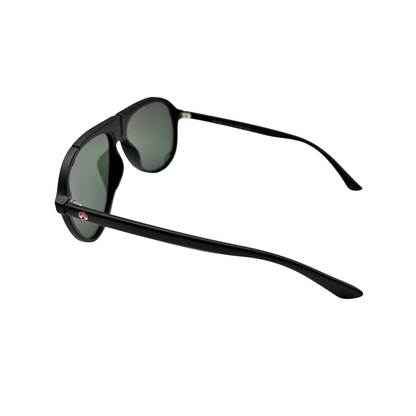I SKI Retro Aviator Polarized Sunglasses – Matte Black / Green