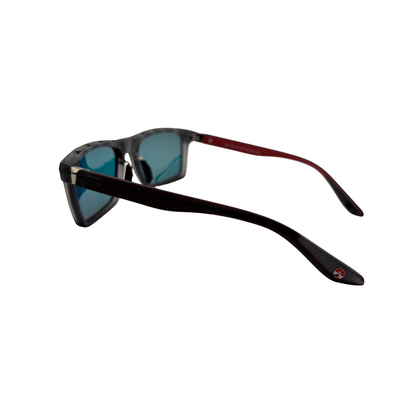 I SKI Sport Square Polarized Sunglasses – Matte Transparent Gray / Red