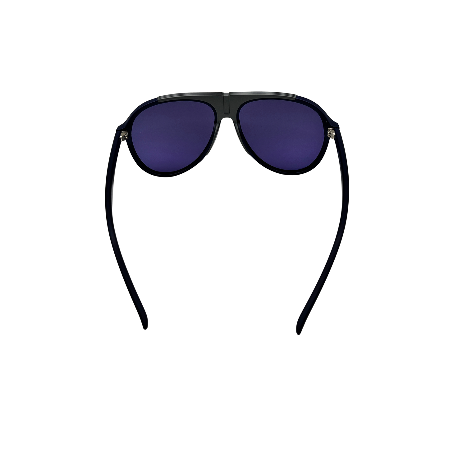 I SKI Retro Aviator Polarized Sunglasses – Matte Deep Blue / Ocean Blue with Gray Accents