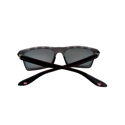 I SKI Sport Square Polarized Sunglasses – Matte Transparent Gray / Red