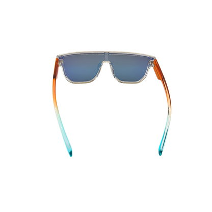 I SKI Sport Shield Flat-Top Polarized Transparent Gray-Orange/Yellow