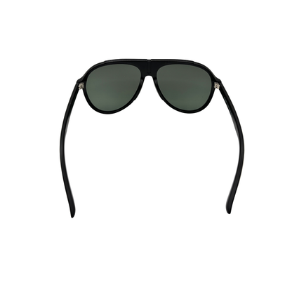 I SKI Retro Aviator Polarized Sunglasses – Matte Black / Green