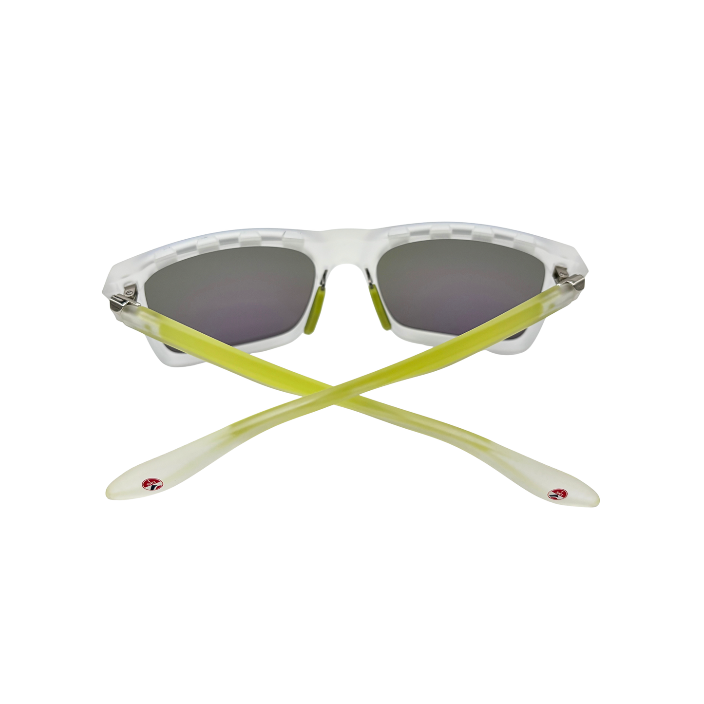 I SKI Sport Square Polarized Sunglasses – Matte Transparent / Neon Lime