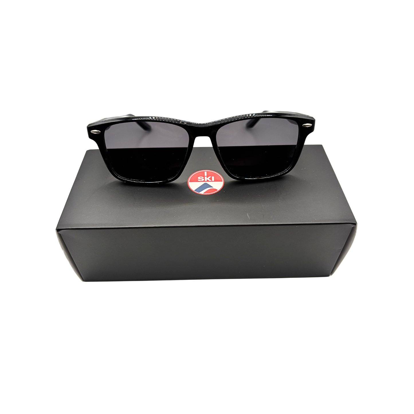 I SKI Classic Square Polarized Sunglasses – Black / Smoke