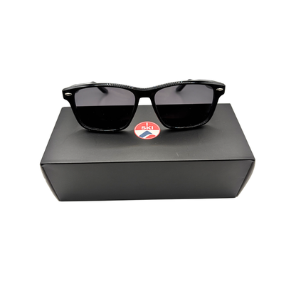 I SKI Classic Square Polarized Sunglasses – Black / Smoke