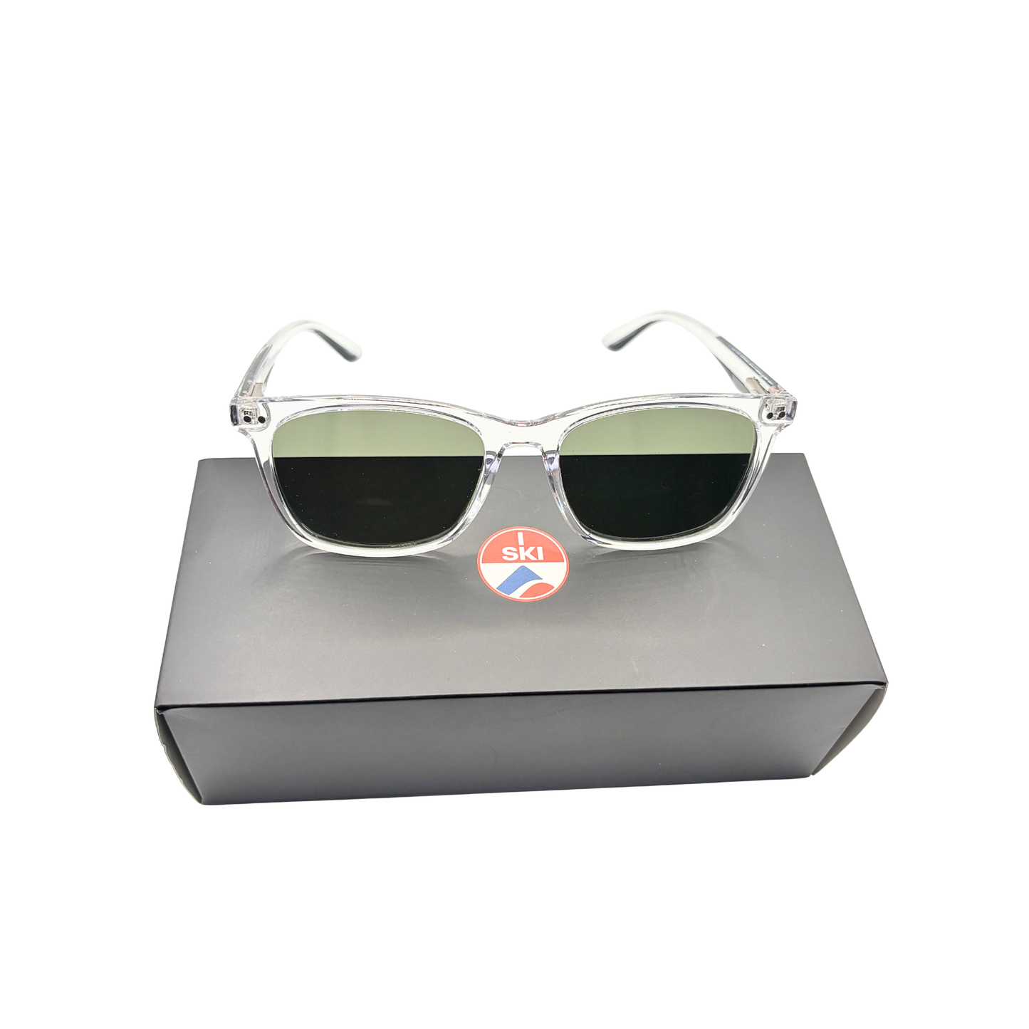 I SKI Classic Square Polarized Sunglasses – Transparent / Green