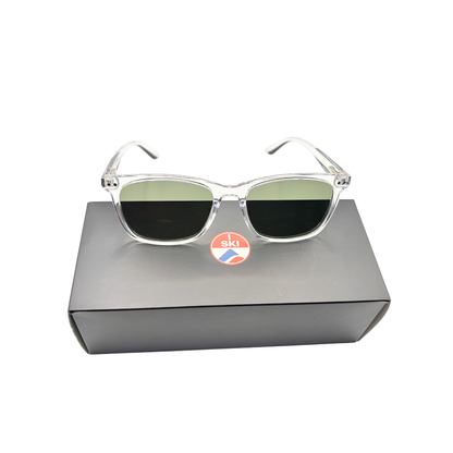 I SKI Classic Square Polarized Sunglasses – Transparent / Green