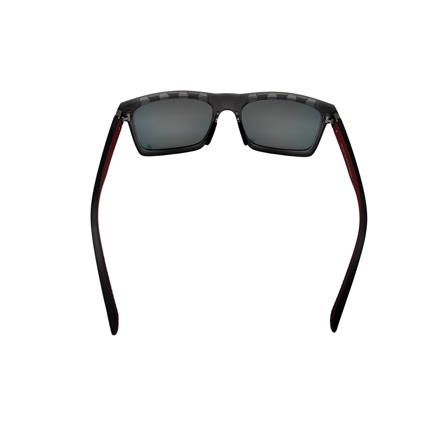 I SKI Sport Square Polarized Sunglasses – Matte Transparent Gray / Red