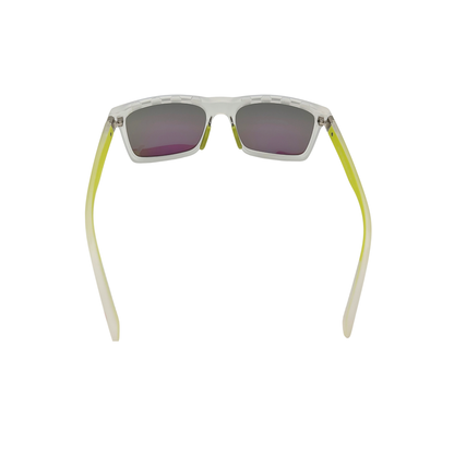 I SKI Sport Square Polarized Sunglasses – Matte Transparent / Neon Lime