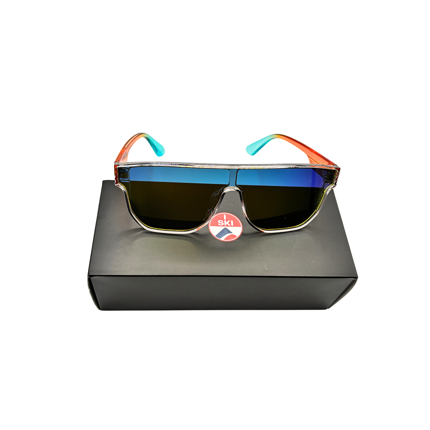 I SKI Sport Shield Flat-Top Polarized Transparent Gray-Orange/Yellow
