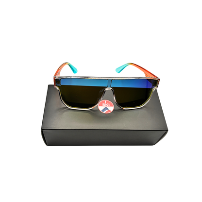 I SKI Sport Shield Flat-Top Polarized Transparent Gray-Orange/Yellow