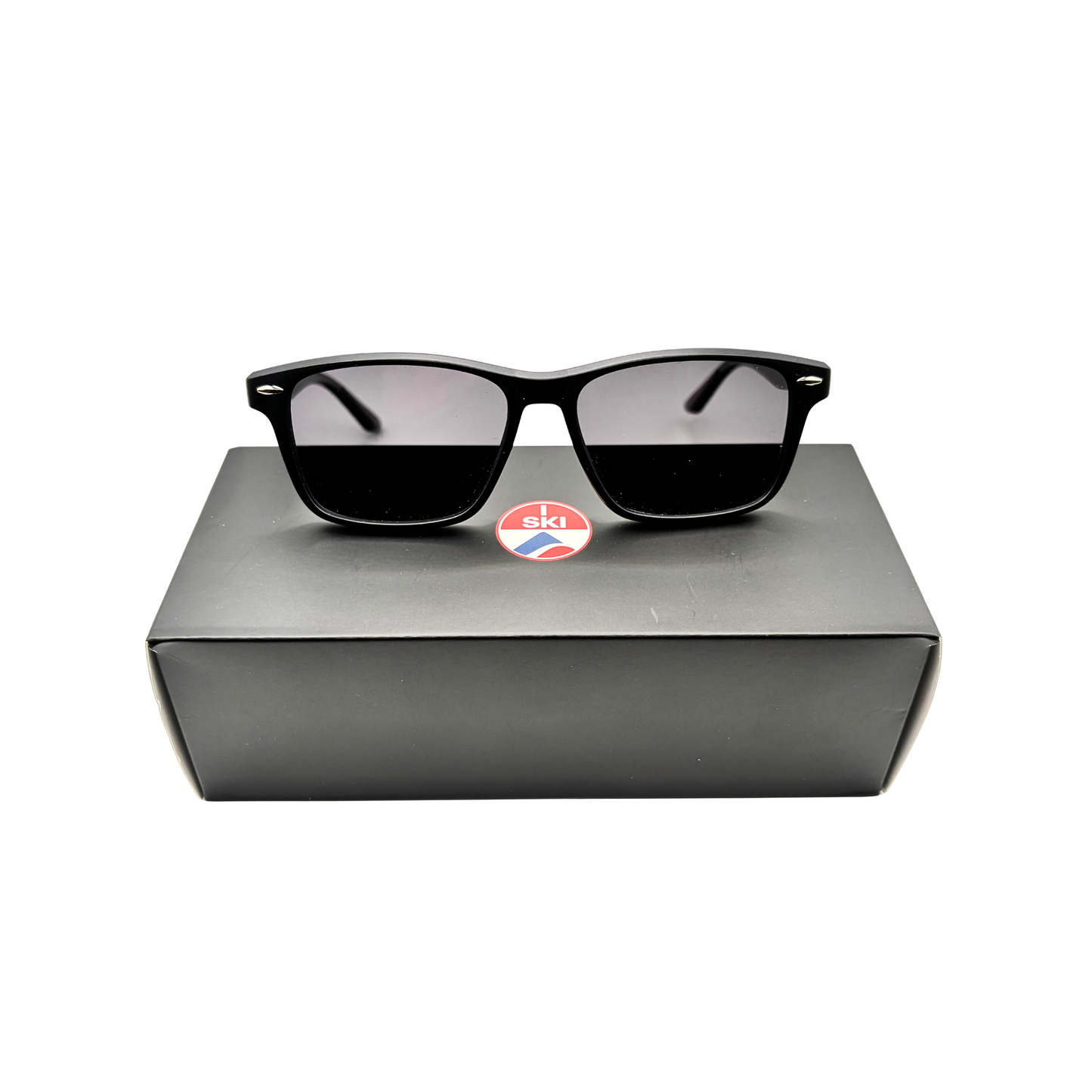 I SKI Classic Square Polarized Sunglasses – Matte Black / Smoke