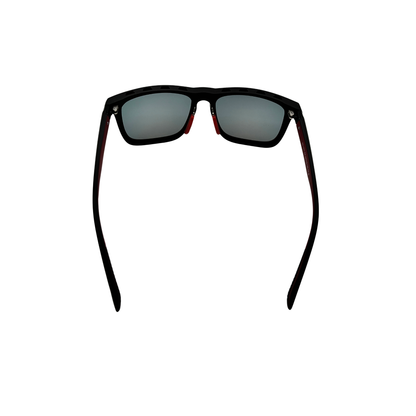 I SKI Sport Square Polarized Sunglasses – Rubberized Matte Black / Red (Large Frame)